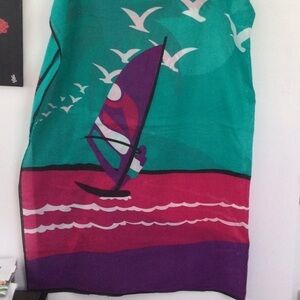 Neiman Marcus Wrap & tie cover up size 59”x45”. Multi color.            #24